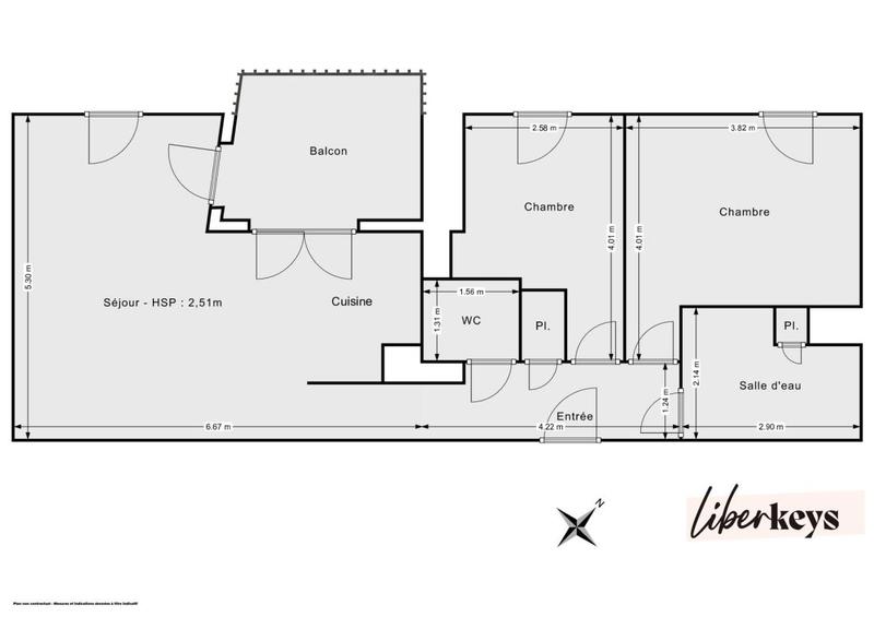 Appartement - 62 m² - 3 pièces