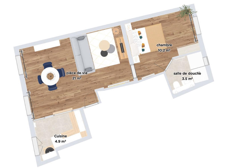 Appartement - 38 m² - 2 pièces