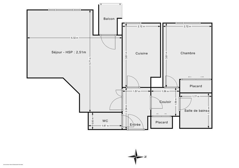 Appartement - 53 m² - 2 pièces
