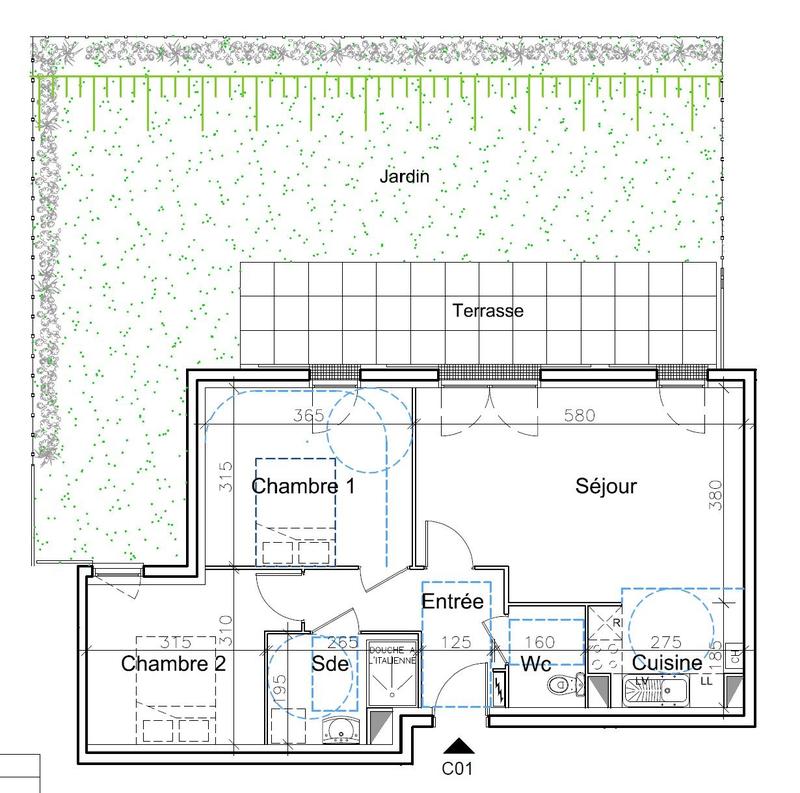 Appartement - 59 m² - 3 pièces