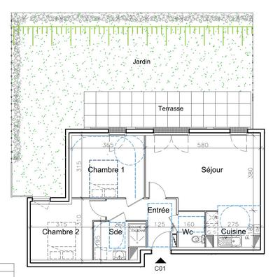 Appartement - 59 m² - 3 pièces