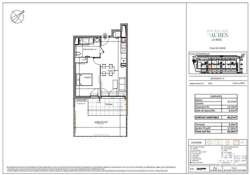 Appartement - 40 m² - 2 pièces
