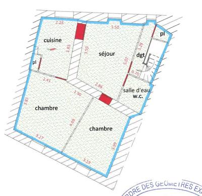 Appartement - 60 m² - 3 pièces