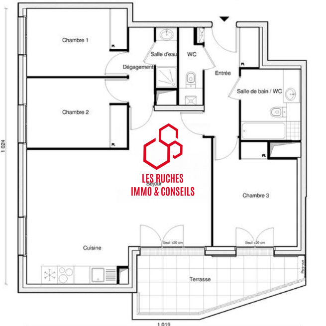 Appartement - 85 m² - 4 pièces