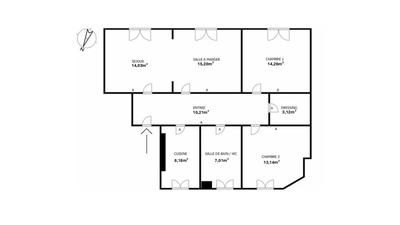 Appartement - 85 m² - 3 pièces
