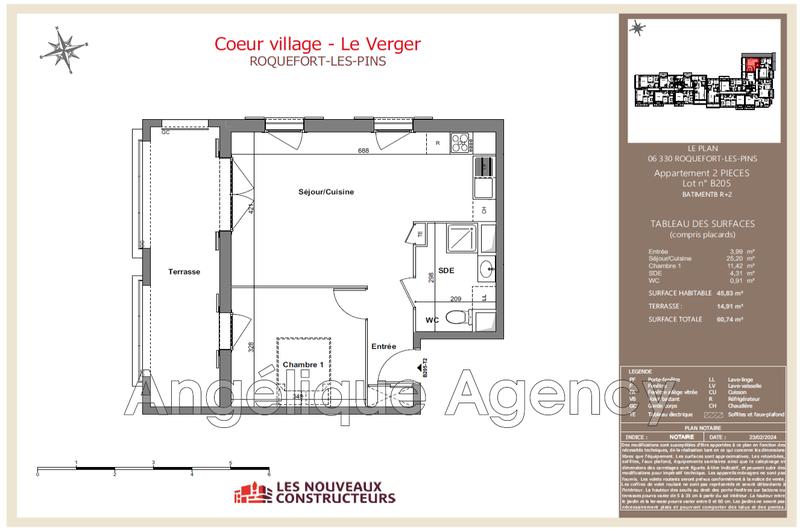Appartement - 46 m² - 2 pièces