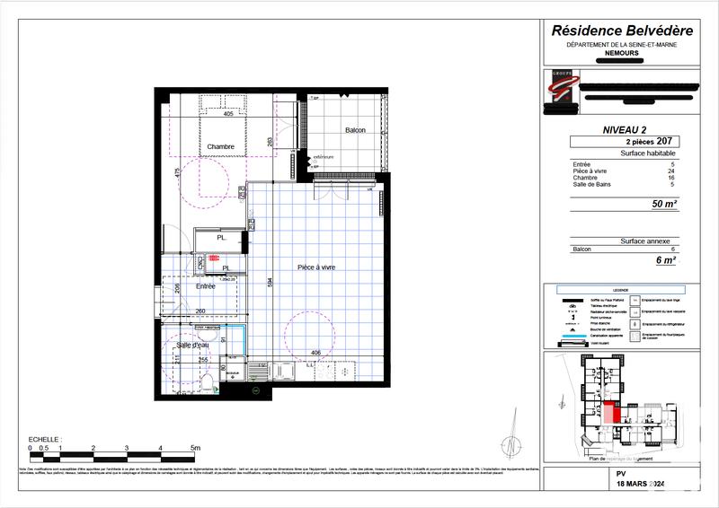 Appartement - 50 m² - 2 pièces