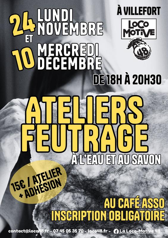 Ateliers Découverte :  Feutrage a l’Eau et au Savon