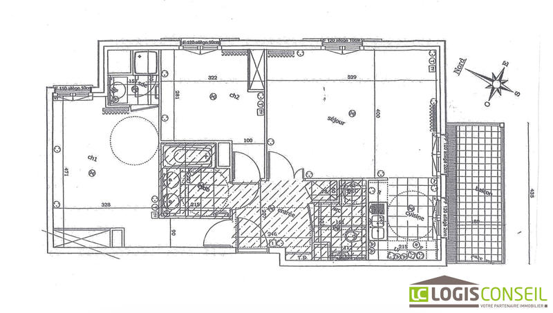 Appartement - 70 m² - 3 pièces