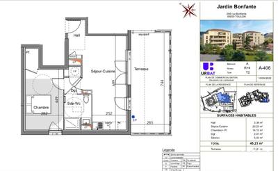 Appartement - 45 m² - 2 pièces