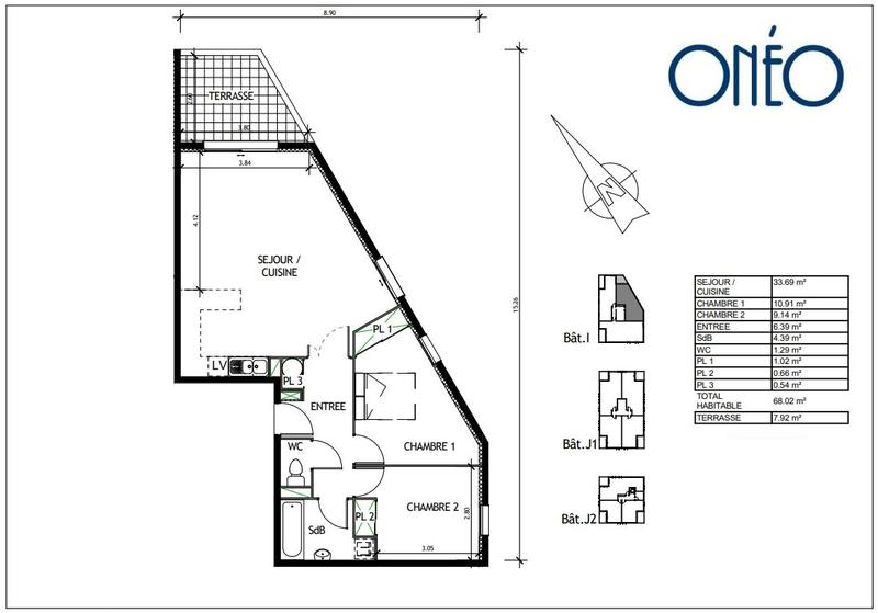 Appartement - 67 m² - 3 pièces