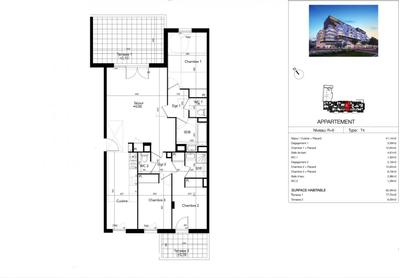 Appartement - 90 m² - 4 pièces