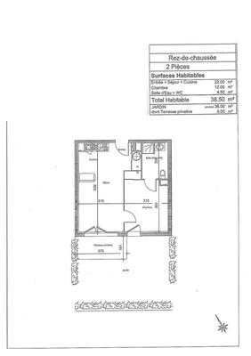 Appartement - 38 m² - 2 pièces
