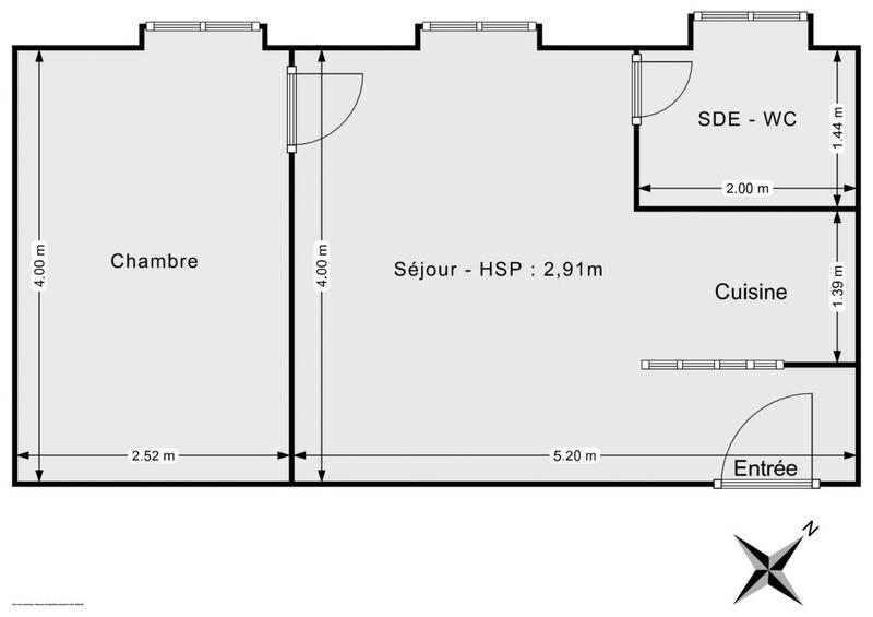 Appartement - 30 m² - 2 pièces