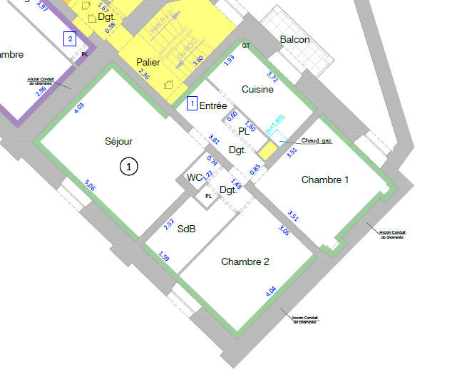 Appartement - 63 m² - 3 pièces