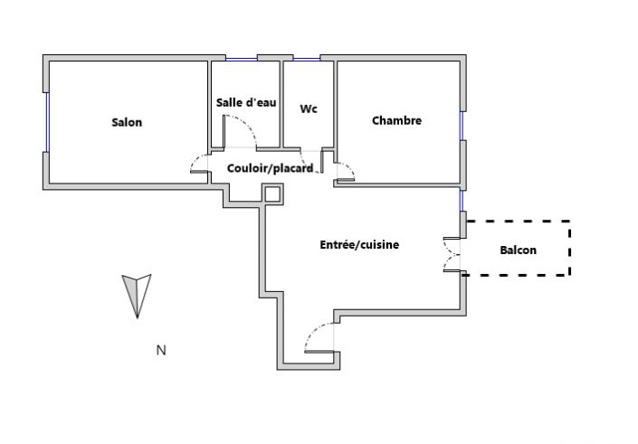 Appartement - 61 m² - 2 pièces