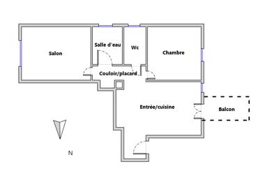 Appartement - 61 m² - 2 pièces