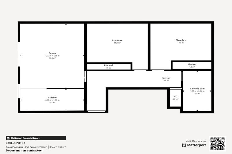 Appartement - 64 m² - 3 pièces