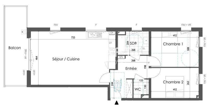Appartement - 73 m² - 3 pièces