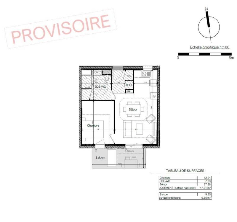 Appartement - 47 m² - 2 pièces