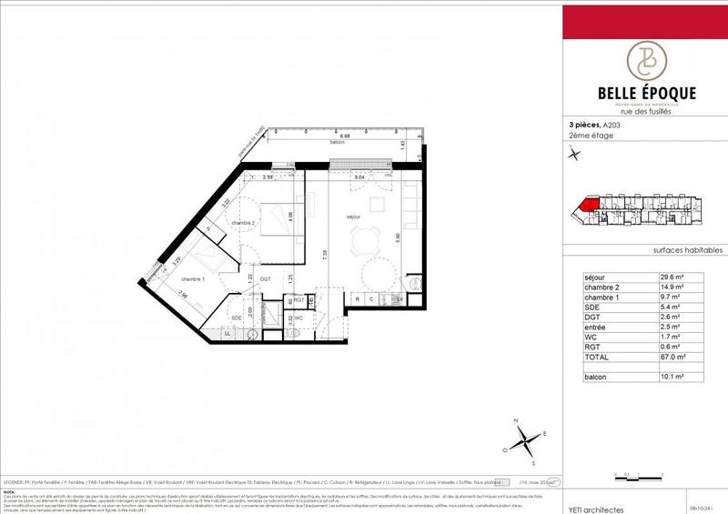 Appartement - 67 m² - 3 pièces
