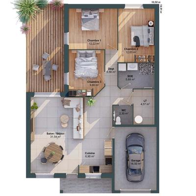 Maison - 91 m² - 5 pièces