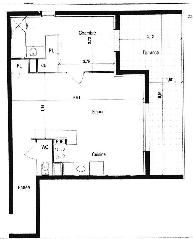 Appartement - 50 m² - 2 pièces