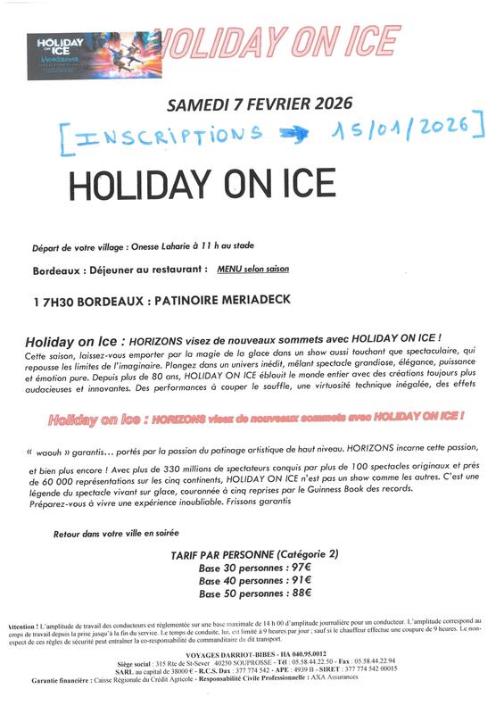 Holiday on ice - Inscriptions