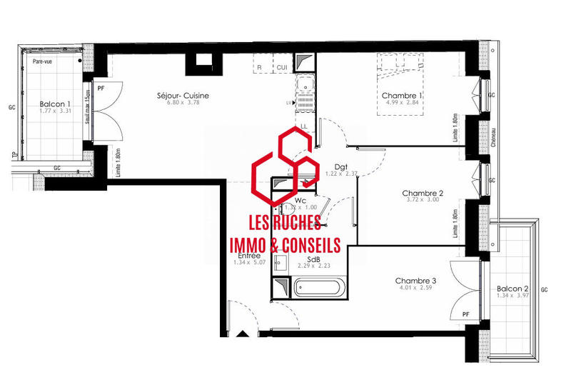 Appartement - 75 m² - 4 pièces