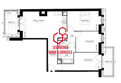 Appartement - 75 m² - 4 pièces