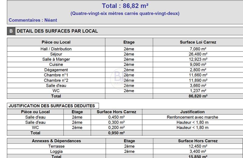 Appartement - 87 m² - 3 pièces