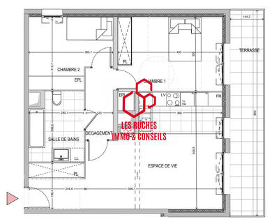 Appartement - 66 m² - 3 pièces
