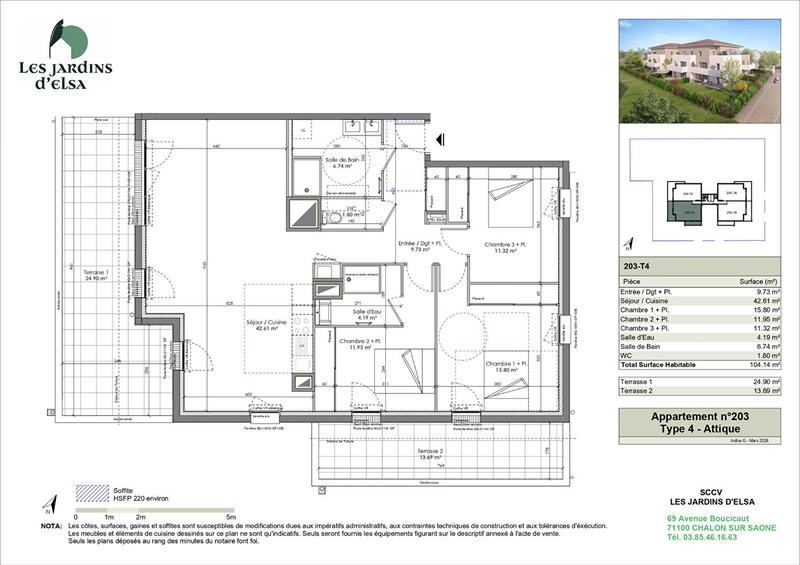 Appartement - 68 m² - 3 pièces