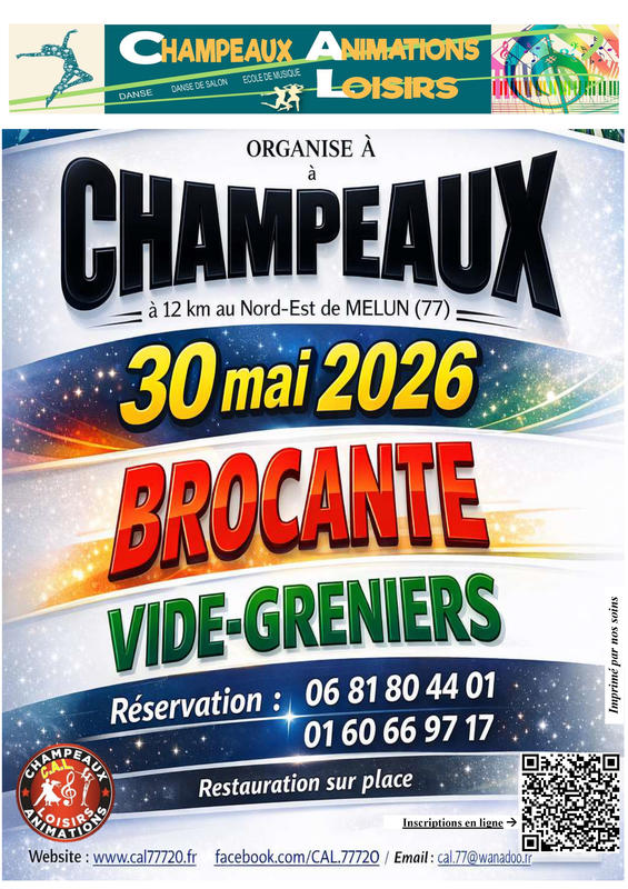 Brocante &amp; Vide-Greniers à Champeaux (77), le 30/05/2026
