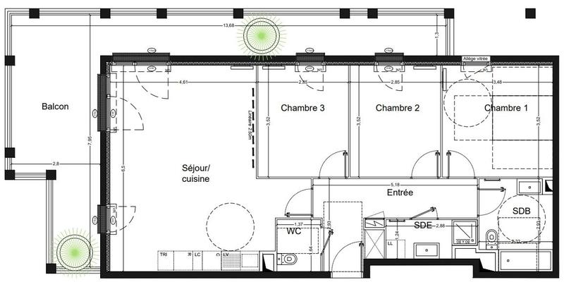 Appartement - 86 m² - 4 pièces