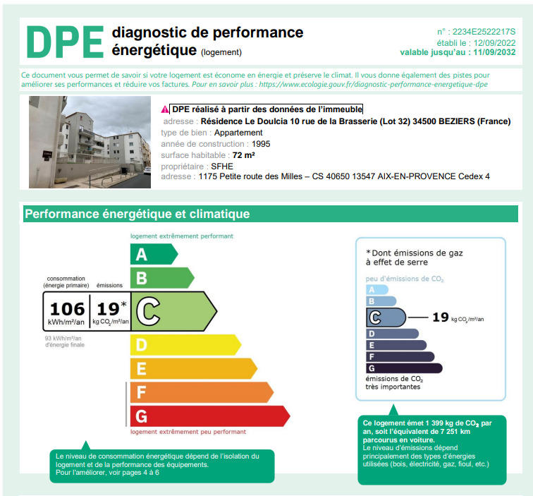 Appartement - 72 m² - 3 pièces