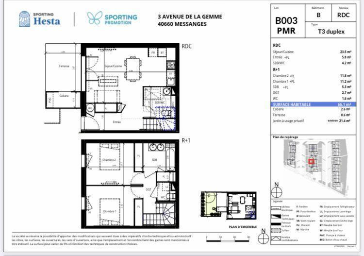 Maison - 66 m² - 3 pièces