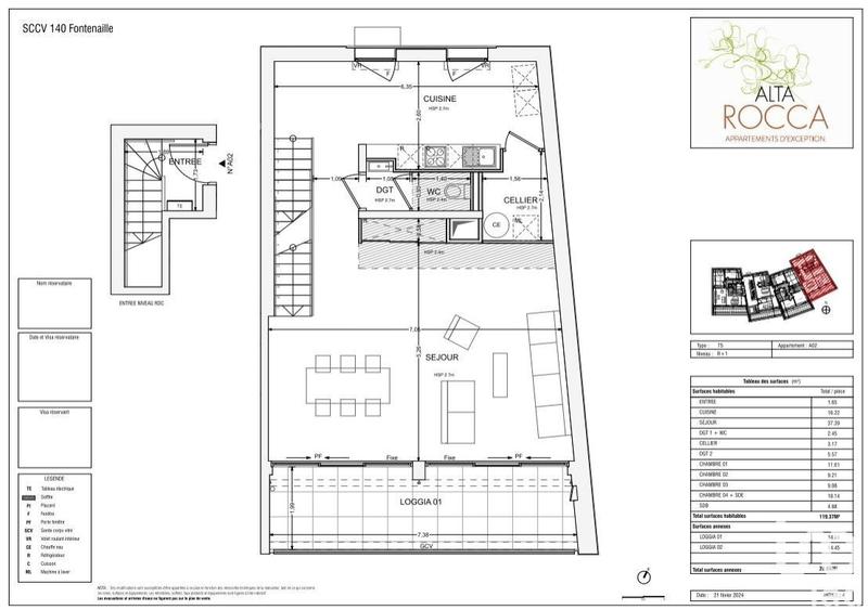 Appartement - 119 m² - 5 pièces