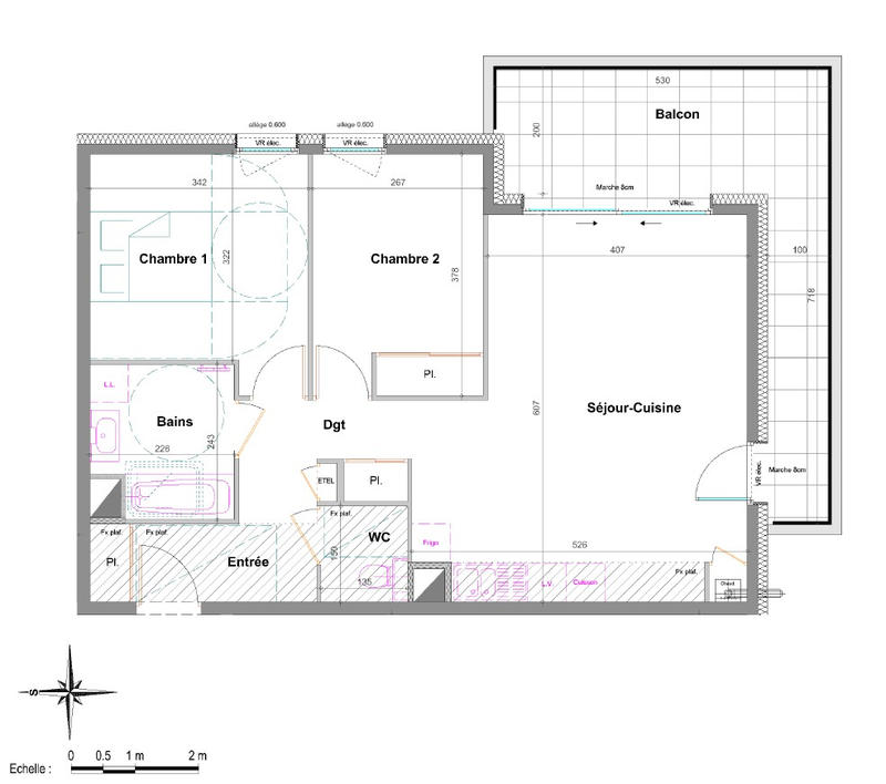 Appartement - 65 m² - 3 pièces