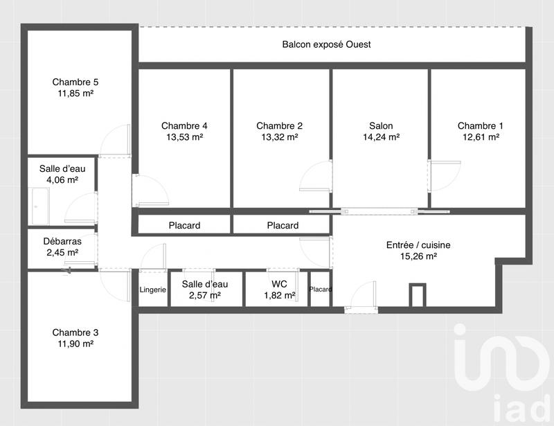 Appartement - 118 m² - 6 pièces