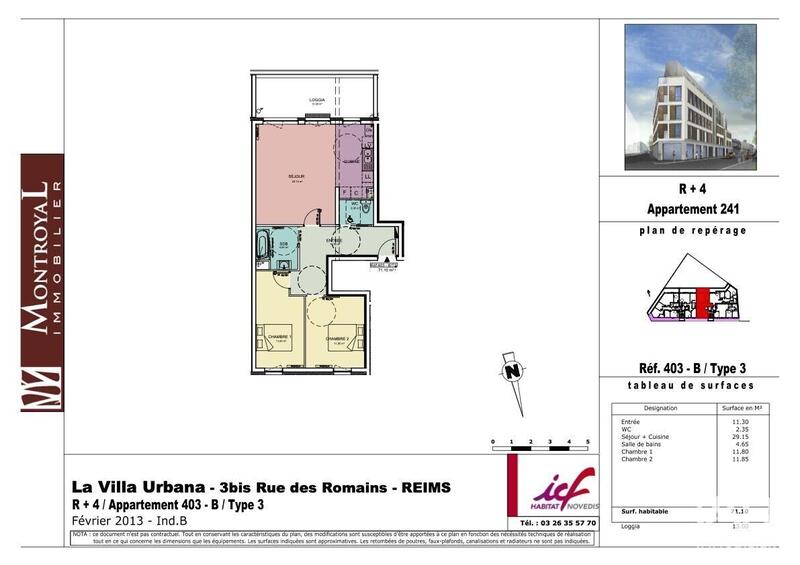 Appartement - 72 m² - 3 pièces