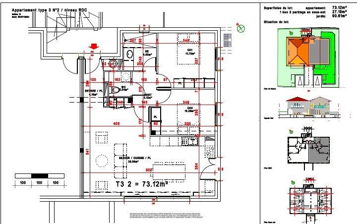Appartement - 73 m² - 3 pièces