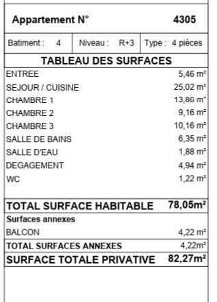 Appartement - 78 m² - 4 pièces