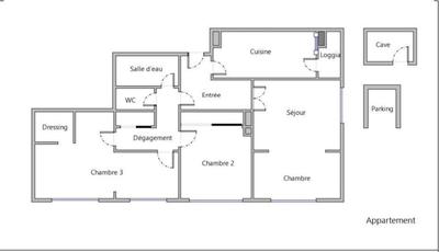 Appartement - 83 m² - 5 pièces