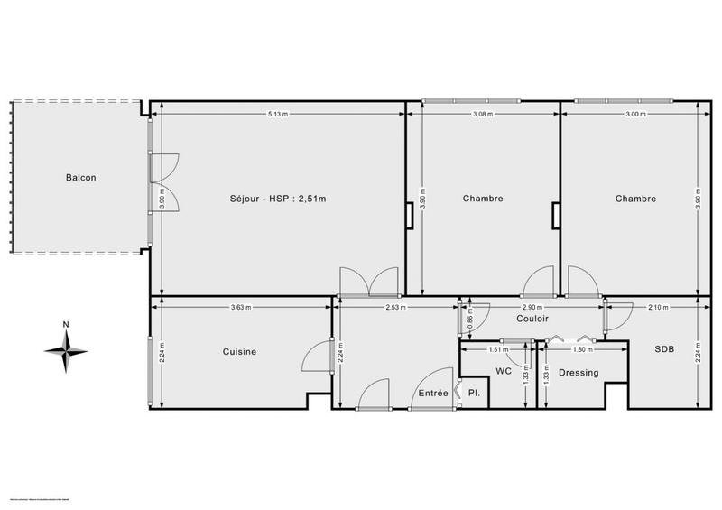 Appartement - 70 m² - 3 pièces