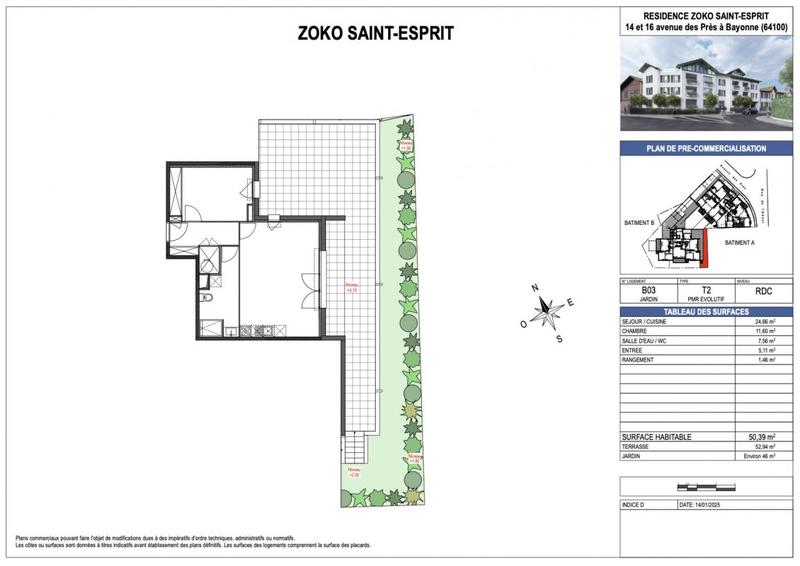 Appartement - 50 m² - 2 pièces