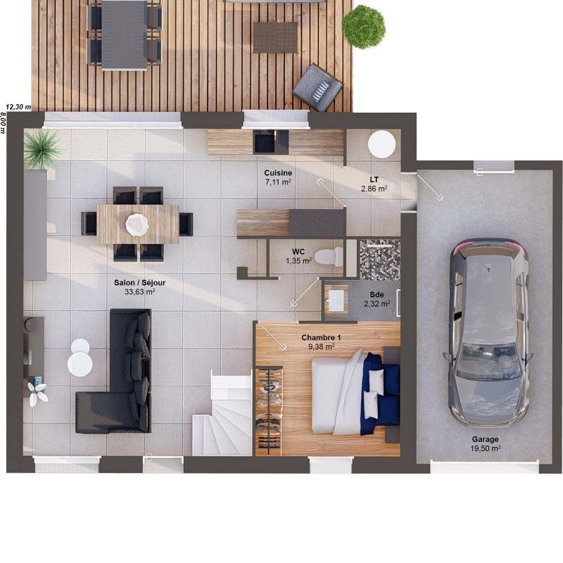 Maison - 93 m² - 6 pièces