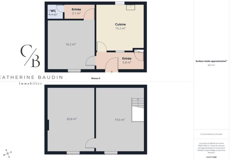 Maison de ville - 82 m² - 3 pièces