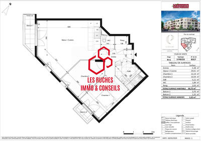 Appartement - 67 m² - 3 pièces