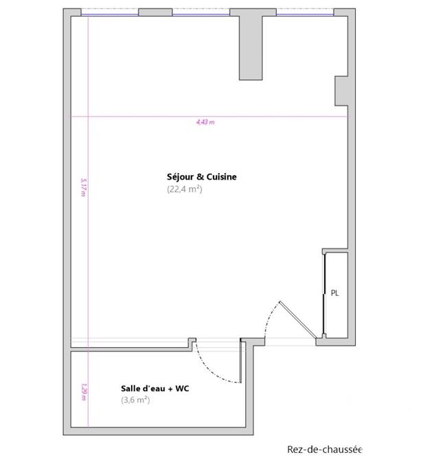 Appartement - 26 m² - 1 pièce